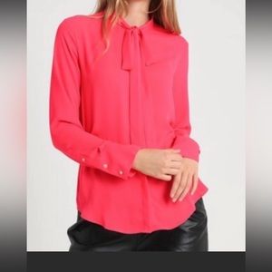 NWT banana republic hot pink silk blouse size Large